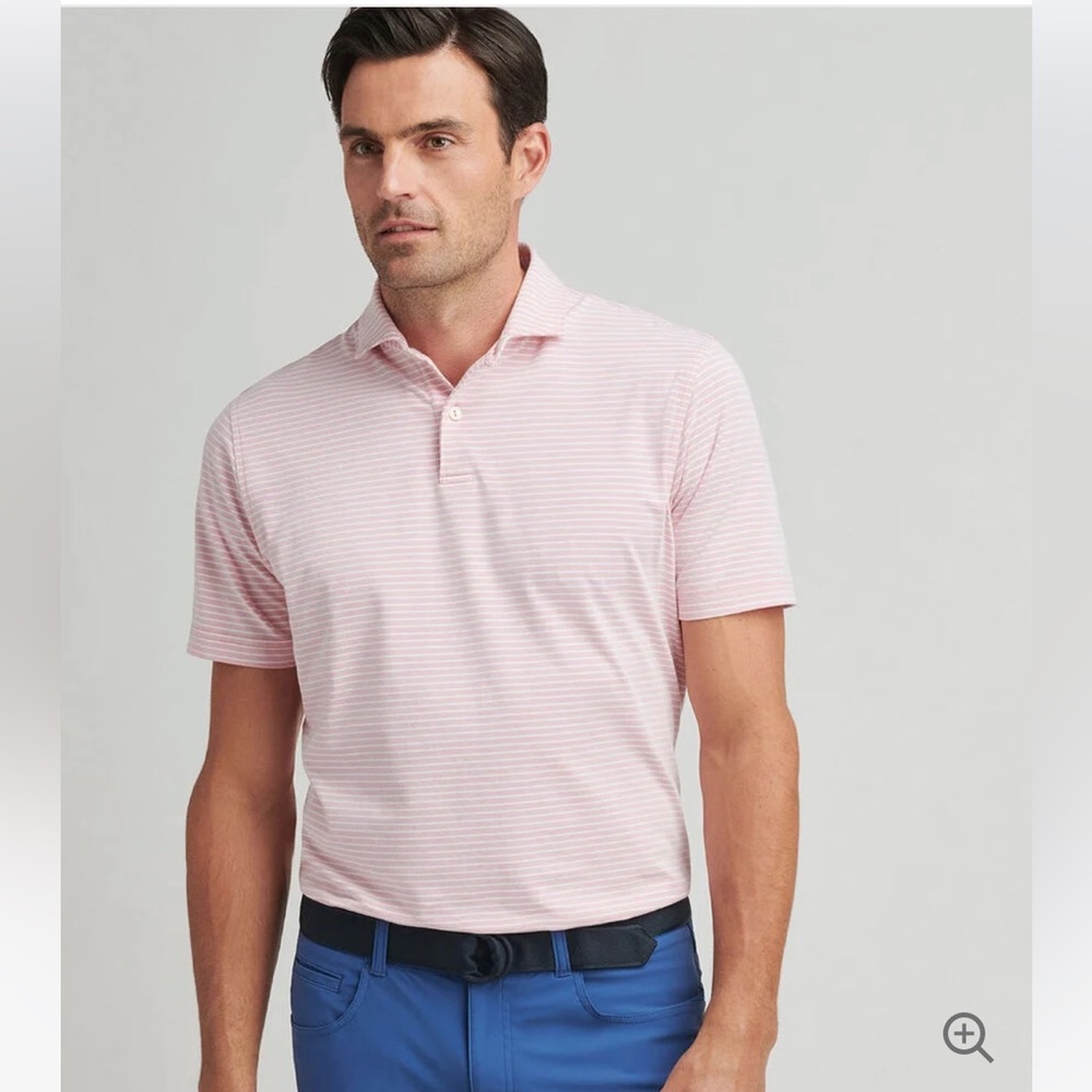 Peter Millar Pink Strip Summer Comfort Polo size xl